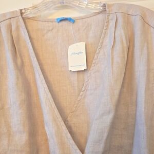 J. McLaughlin linen belted wrap dress